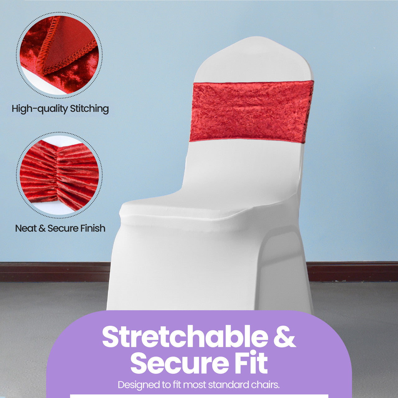 Velvet Chair Band - Red