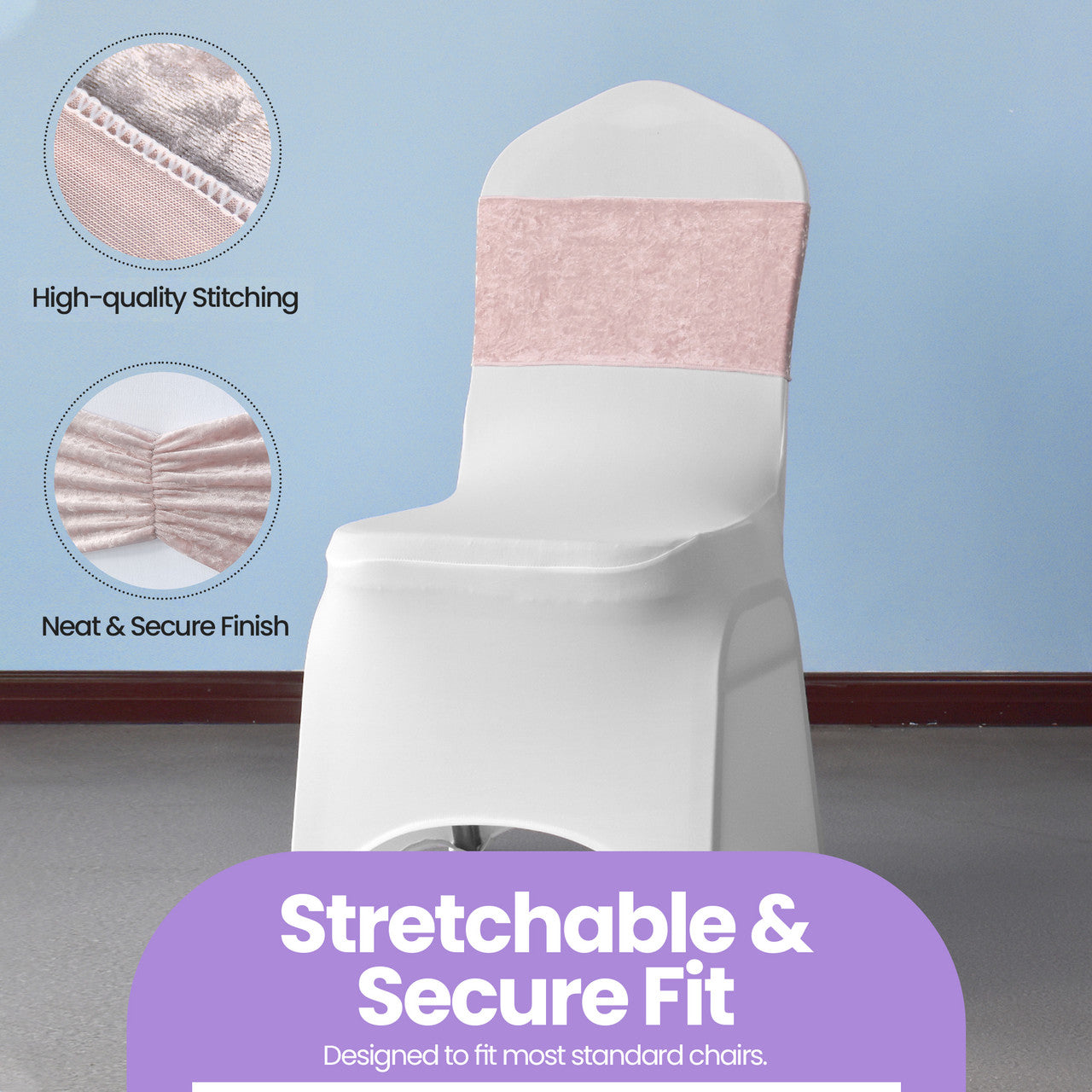 Velvet Chair Band - Rose Pink