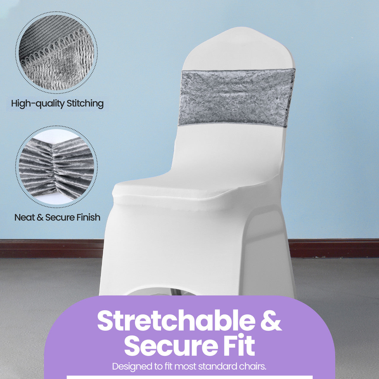 Velvet Chair Band - Silver