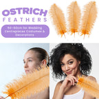 50-60cm Loose Ostrich Feathers, 5pcs - Orange