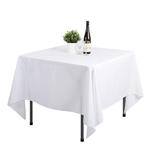 Square Polyester Tablecloth - White