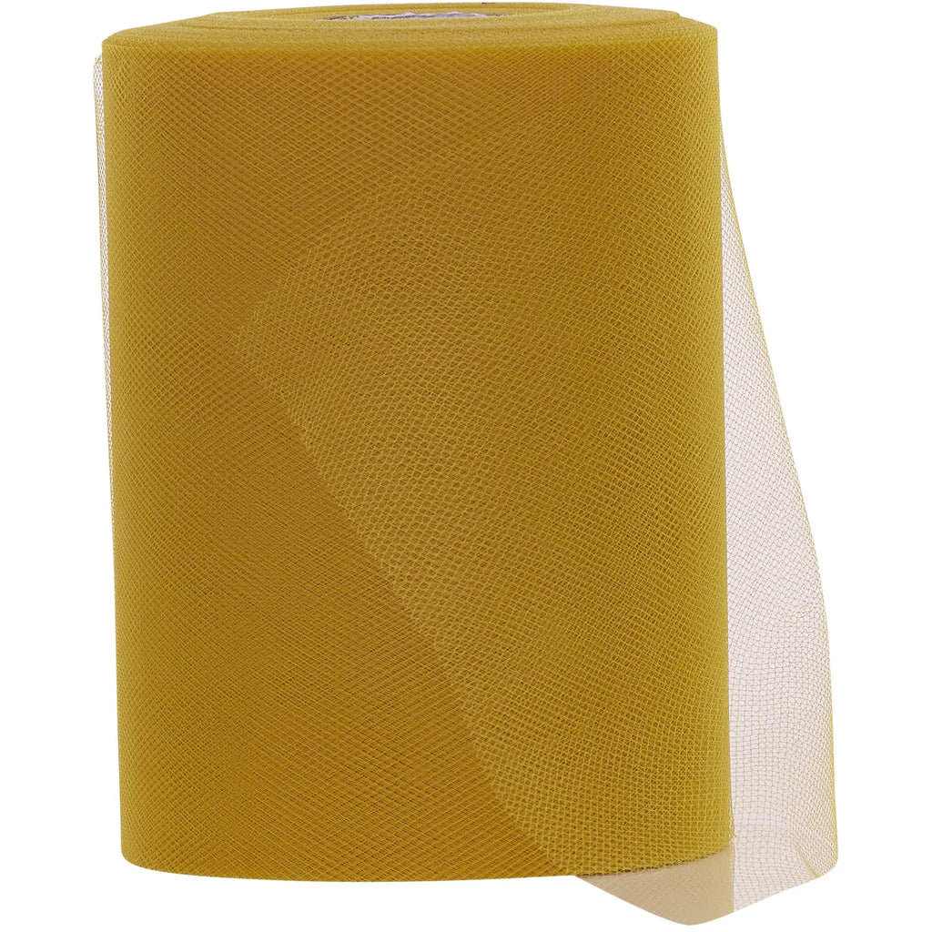 6" Tulle Fabric Roll - Light Gold