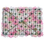 Hydrangea Artificial Flower Wall Panel 60cm x 40cm - Pink & Peach with Leaves