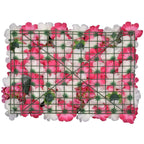 Hydrangea Artificial Flower Wall Panel 60cm x 40cm - Pink & White with Leaves x 12