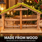 Wood Nativity Stable - Large