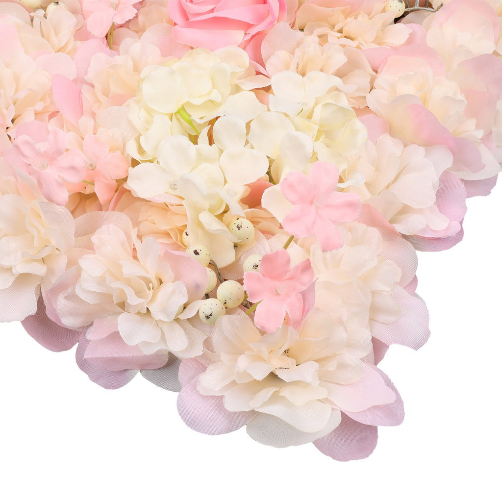 Hydrangea Artificial Flower Wall Panel 60cm x 40cm - Light Baby Pink & Ivory