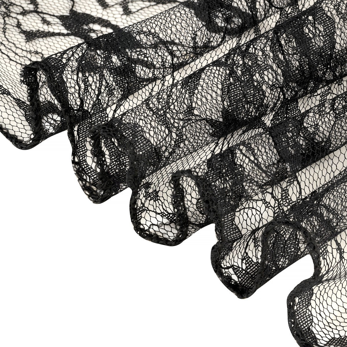 7" x 108" Vintage Lace Chair Sash - Black