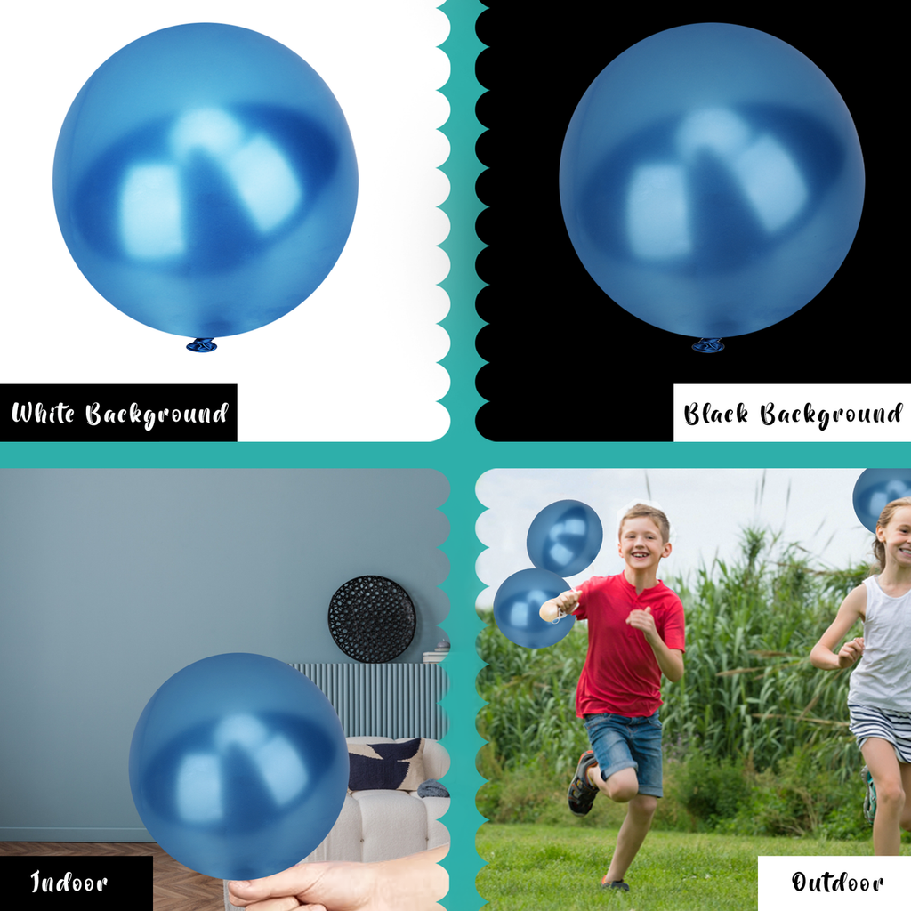 Metallic Shiny Balloons - Blue