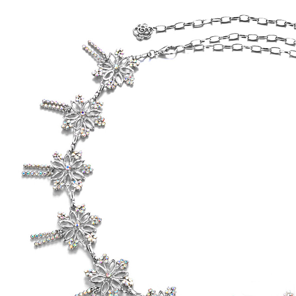 Diamante Waist Belt with Bohemian Flowers - AB Colour