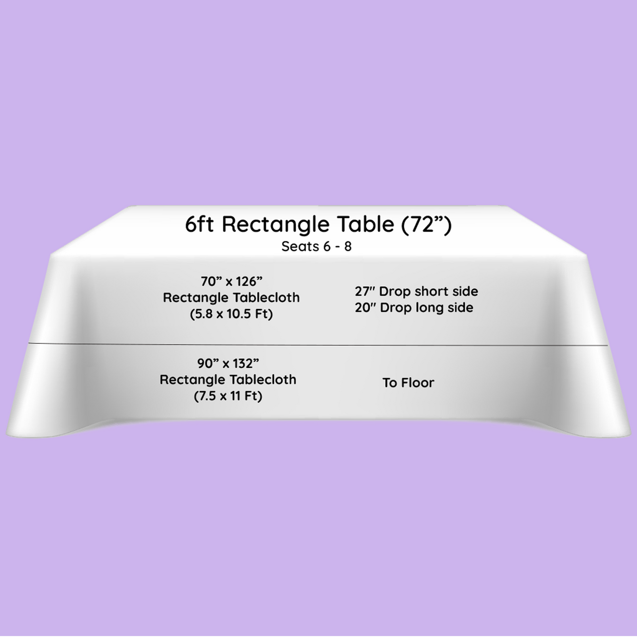 130GSM Rectangle Polyester Tablecloth - Black