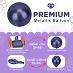 Metallic Shiny Balloons - Navy Blue
