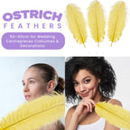 50-60cm Loose Ostrich Feathers, 5pcs - Yellow