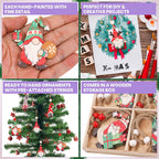 Wooden Christmas Gnome Ornaments – 12pc Set