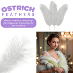 35-40cm Loose Ostrich Feathers, 5pcs - White