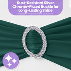 Spandex Chair Band with Round Diamante Buckle - Hunter Green