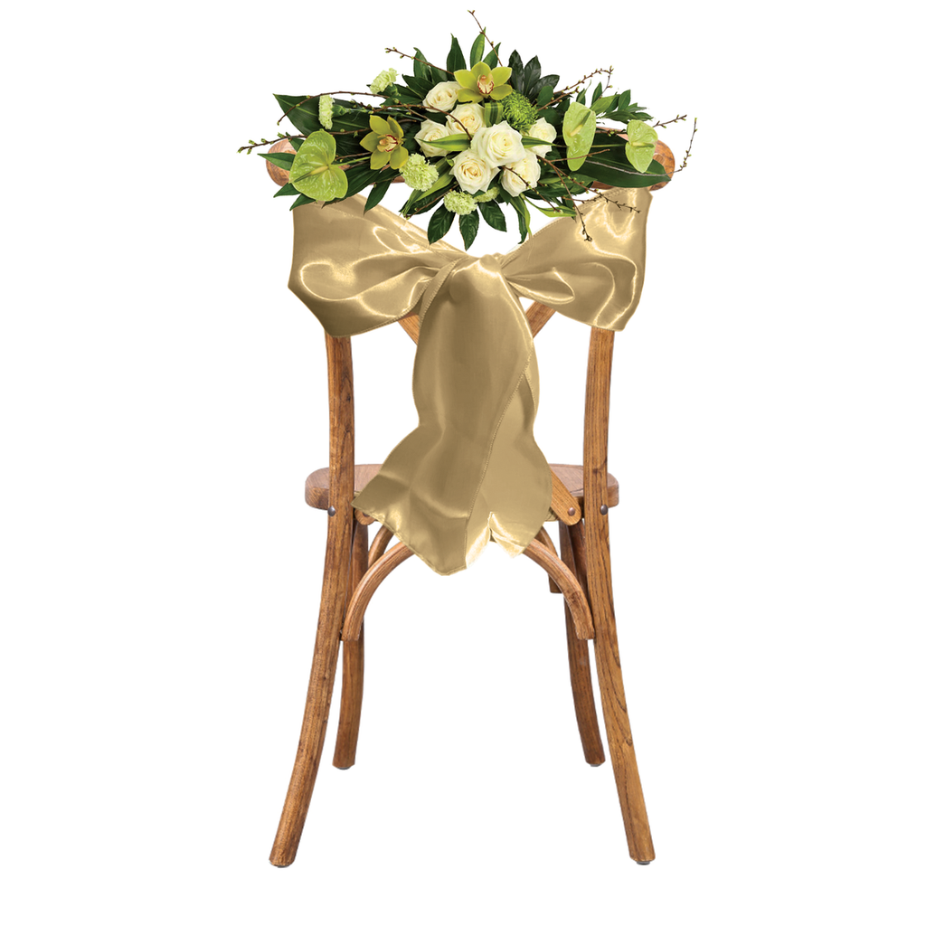 Premium Satin Chair Sash - Gold - 18cm x 274cm