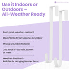Wreath Hanger Hooks for Front Doors - 2 pack