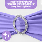 Spandex Chair Band with Round Diamante Buckle - Lavender