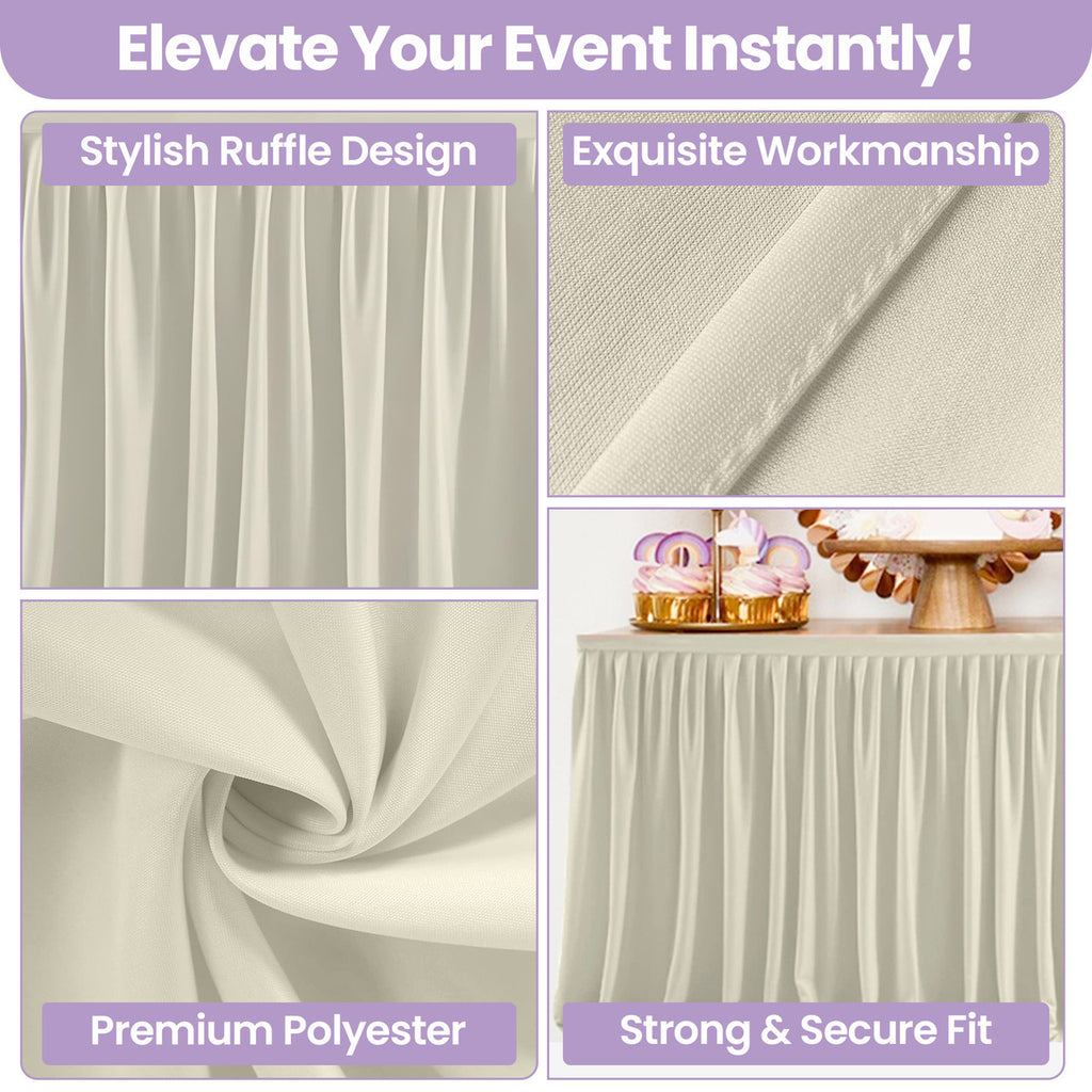 Polyester Table Skirt - Ivory