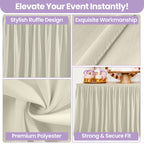 Polyester Table Skirt - Ivory