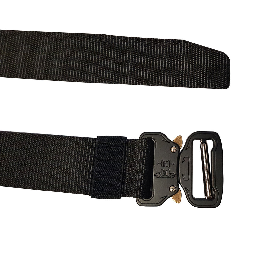 Webbing Belt Heavy Duty Black Buckle - Black