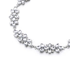 Diamante Flower Motif Belt - Silver