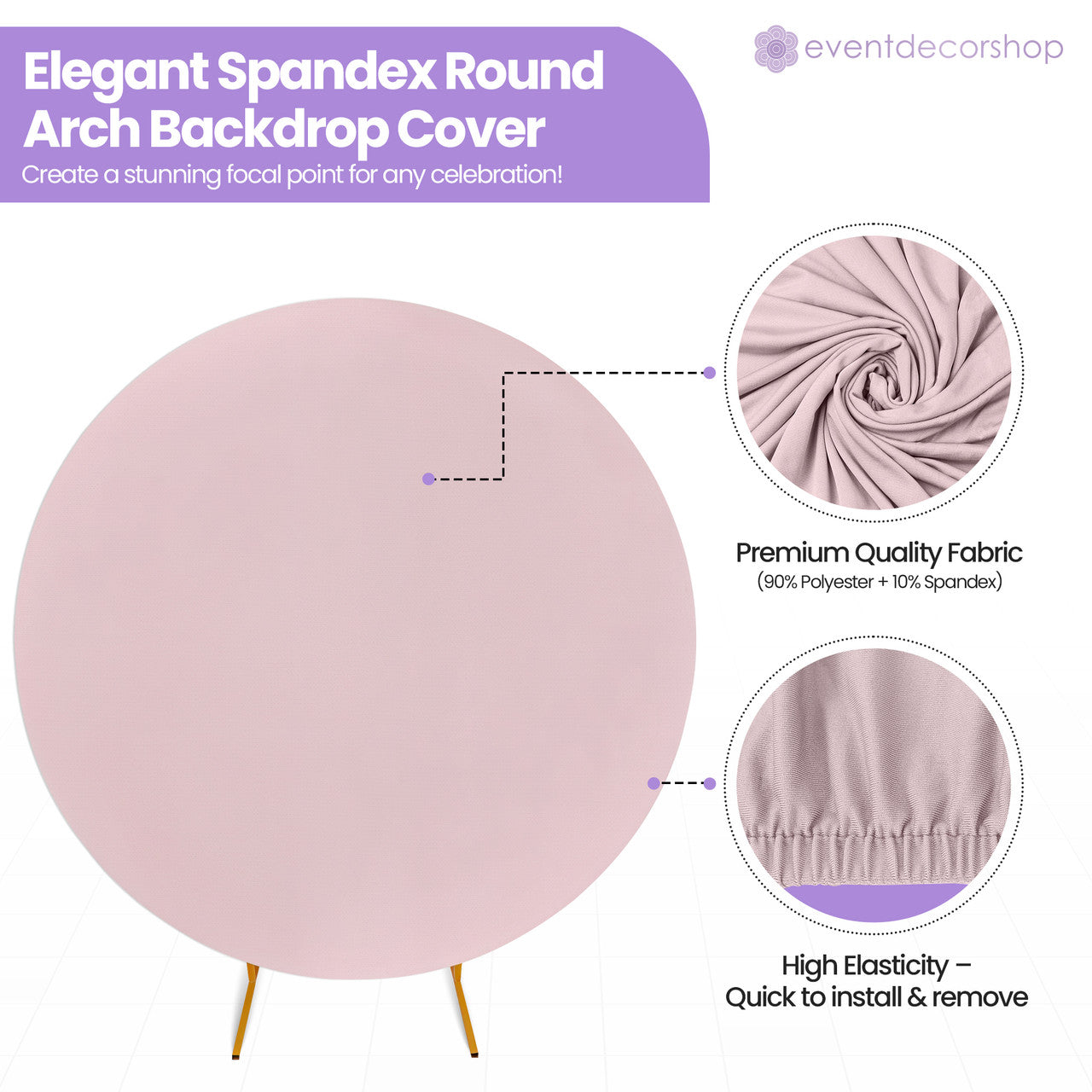 Arch Stand Spandex Cover - Baby Pink