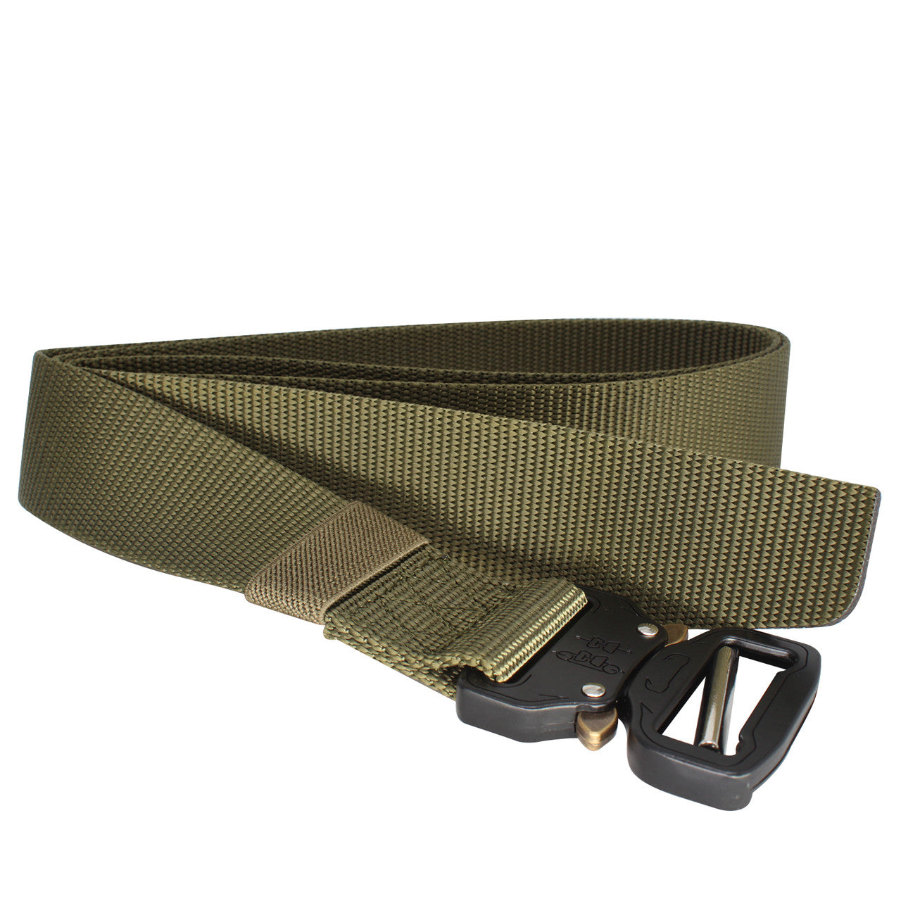 Webbing Belt Heavy Duty Black Buckle -Green