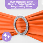 Spandex Chair Band with Round Diamante Buckle - Orange