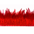 Rooster Feather Fringe for Costume - Red