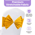 Spandex Chair Band with Large Bow - Gold