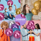 Metallic Shiny Balloons - Rose Pink
