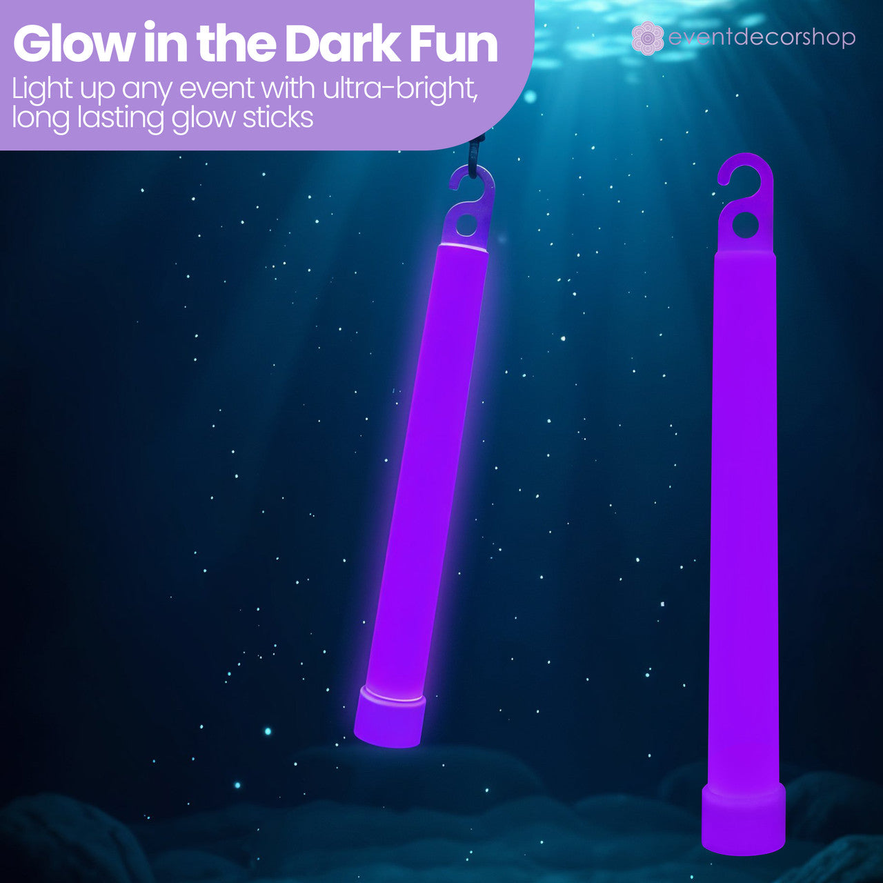 6" Premium Neon Glow Sticks (Pack of 25) - Purple