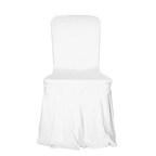 White Spandex Chair Cover with Ruffled Skirt