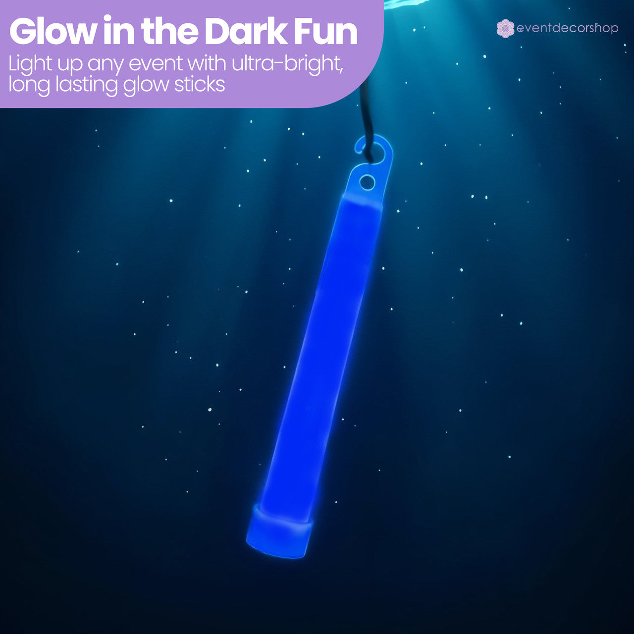 6" Premium Neon Glow Sticks (Pack of 25) - Blue