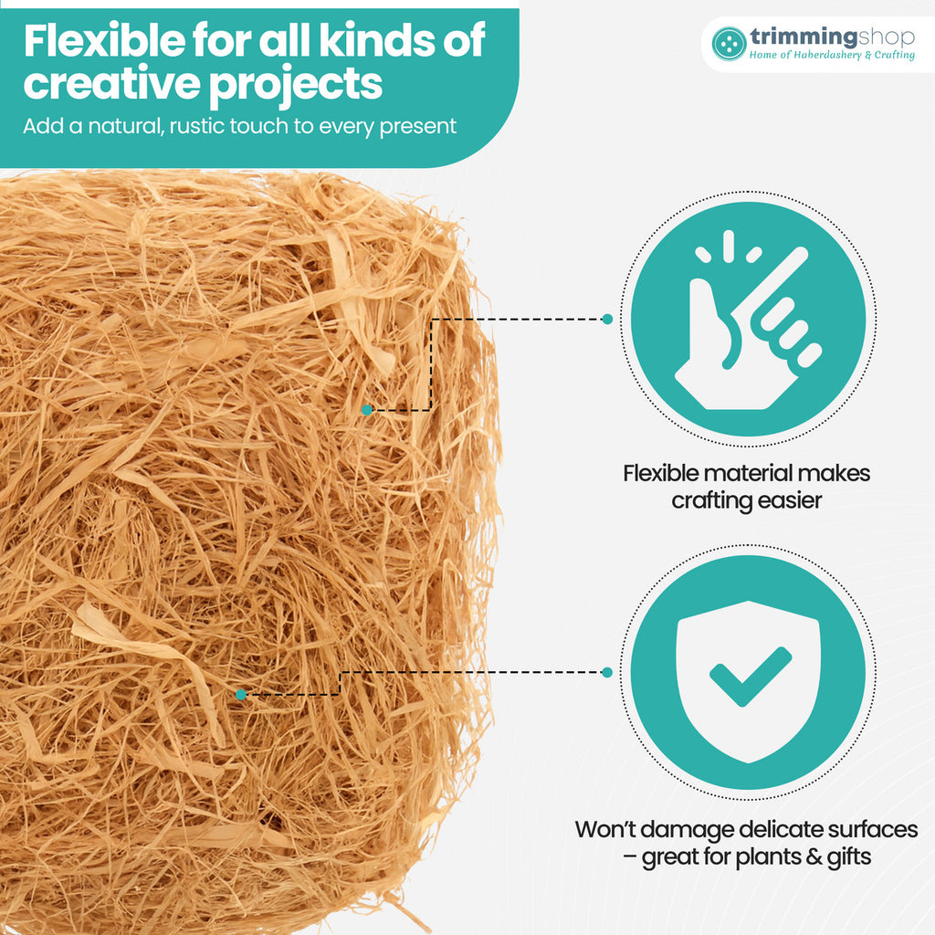 Natural Raffia Ribbon Twine – 50g Bundle