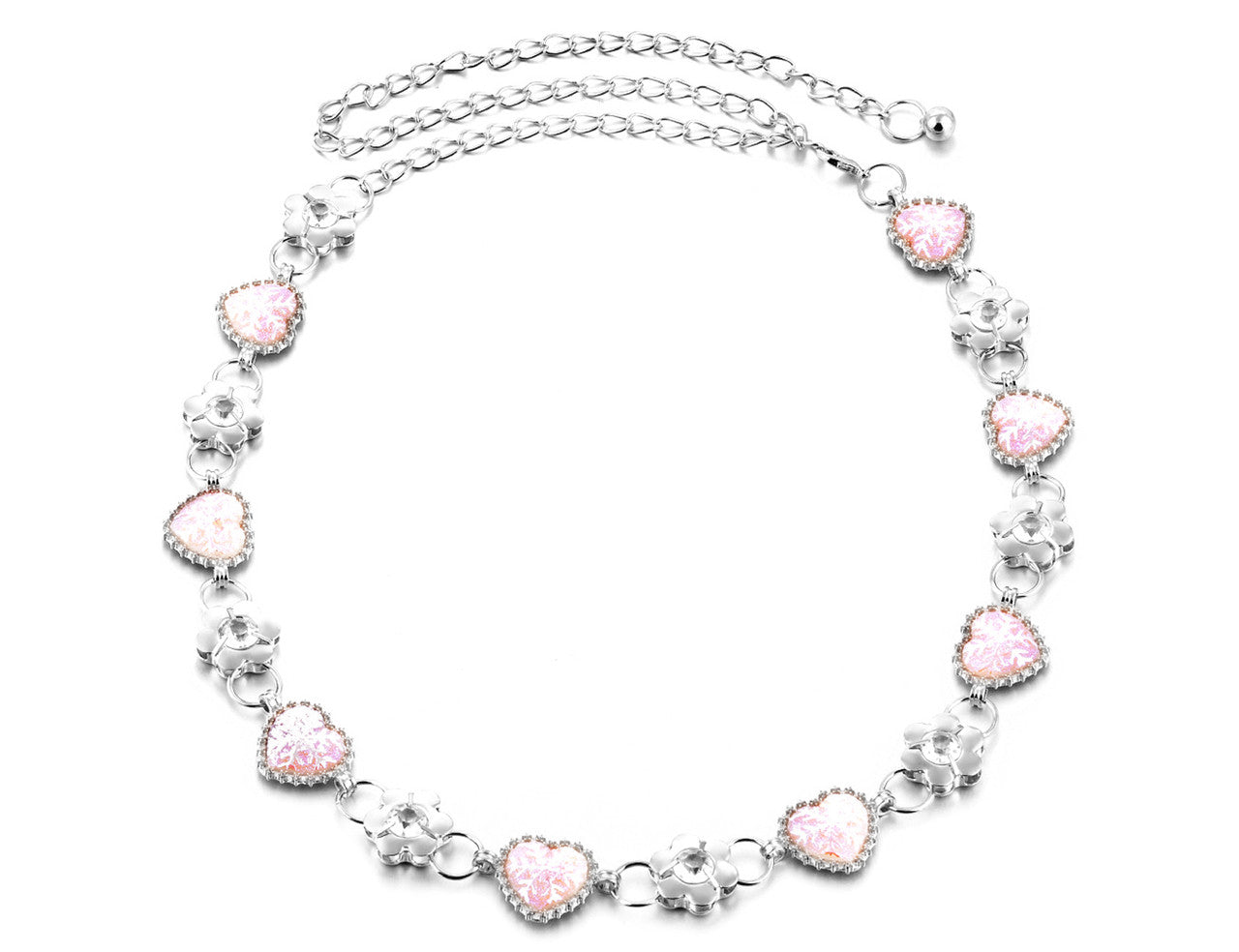 Charms Belt with Heart - White
