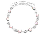 Charms Belt with Heart - White