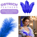 35-40cm Loose Ostrich Feathers, 5pcs - Royal Blue