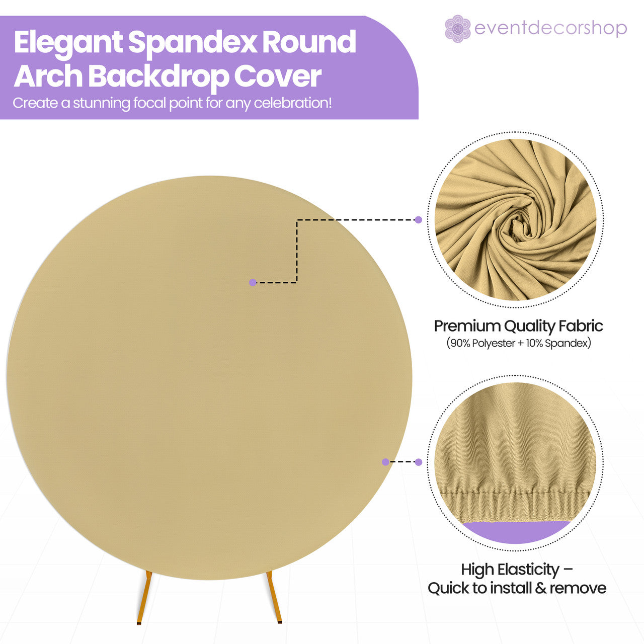 Arch Stand Spandex Cover - Champagne