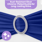 Spandex Chair Band with Round Diamante Buckle - Royal Blue
