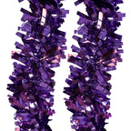 2m Christmas Wide Tinsel Garland - Purple