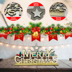Merry Christmas Table top centrepiece Sign with Stars