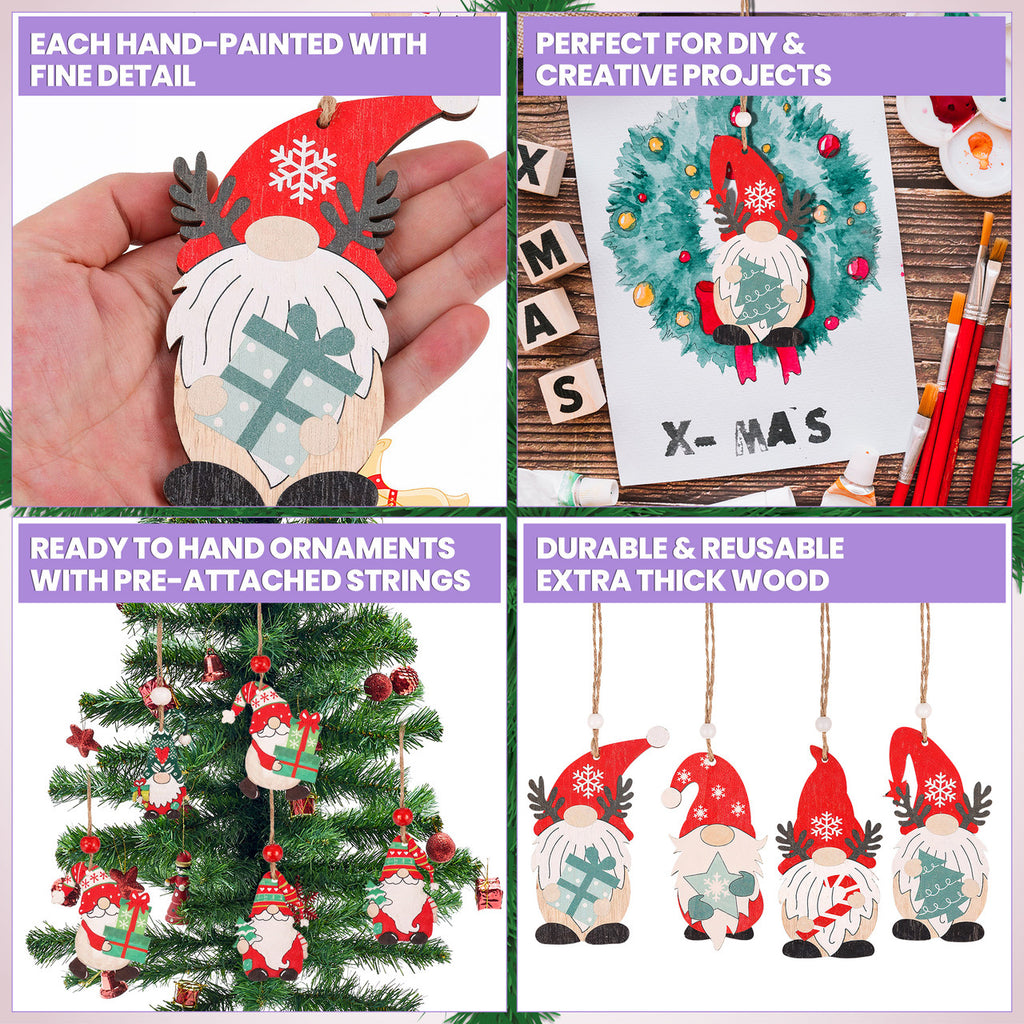 Wooden Nordic Gnome Christmas Hanging Signs