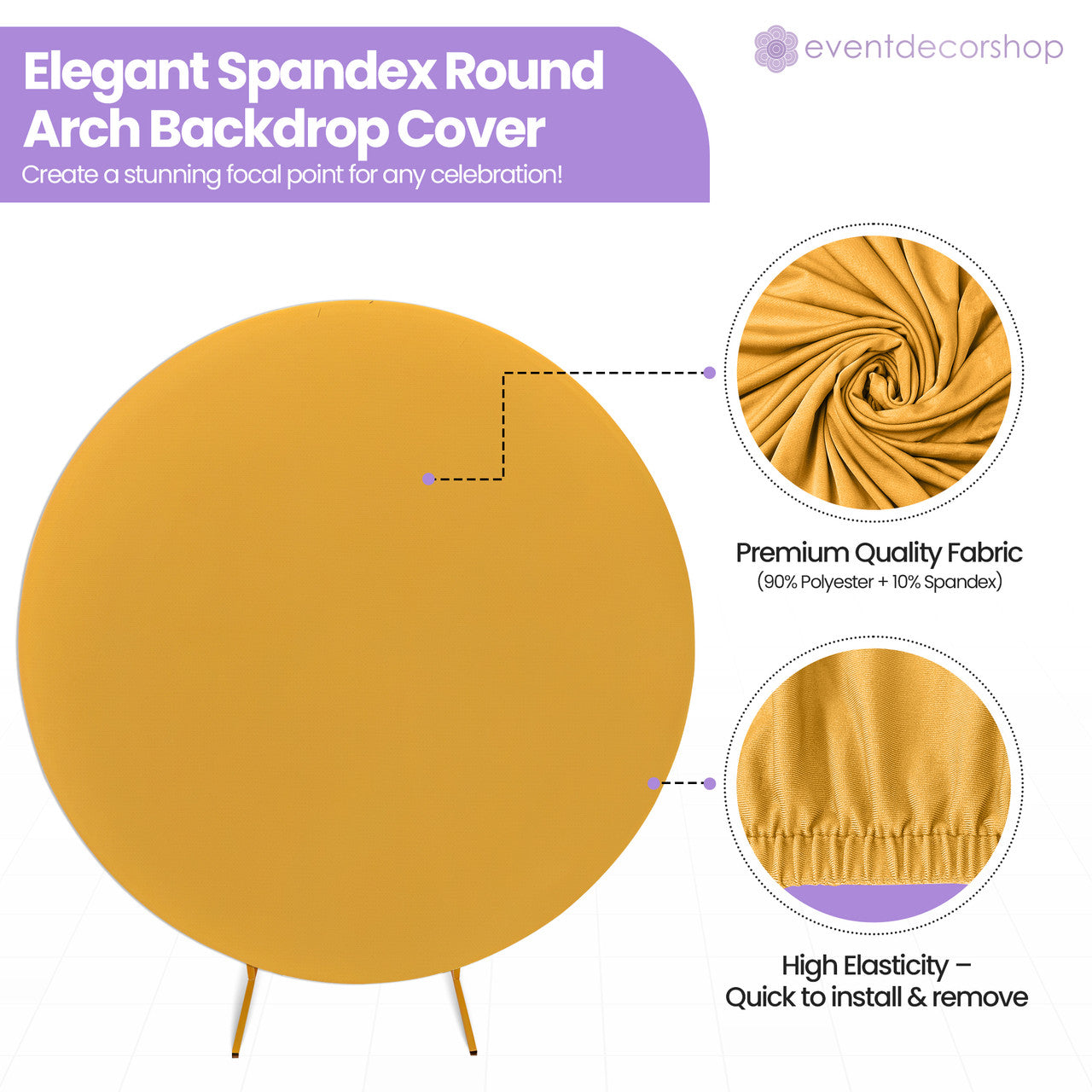 Arch Stand Spandex Cover - Gold