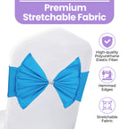 Spandex Chair Band with Large Bow - Turquoise