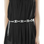 Braided Silver Mesh Chain with Centre Floral Diamante