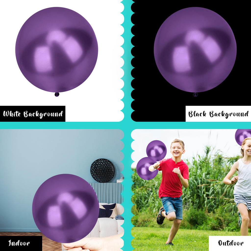 Metallic Shiny Balloons - Purple