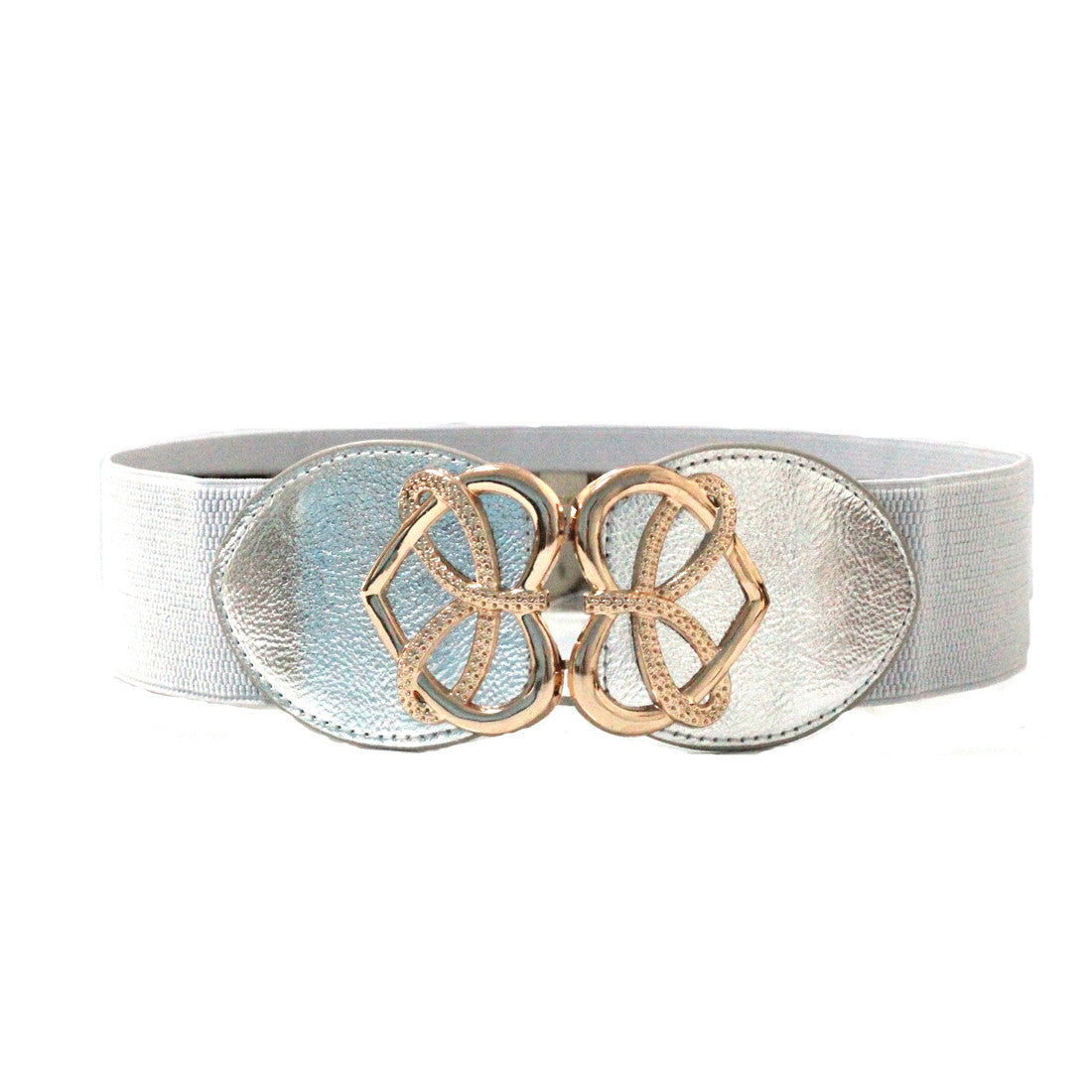 Conjoined Hearts Buckle Belt - Silver