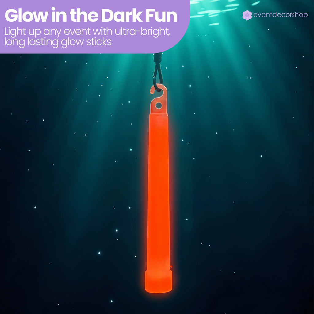 6" Premium Neon Glow Sticks (Pack of 25) - Red